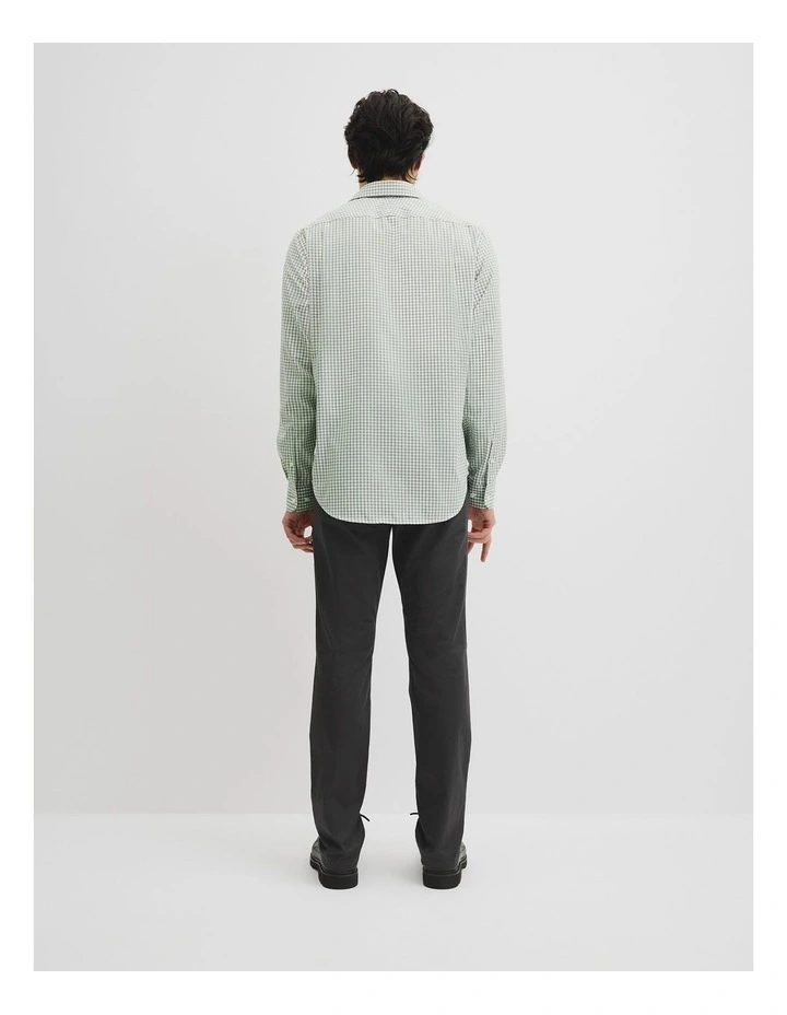 Regular Fit Gingham Travel Shirt in Eucalyptus image 4
