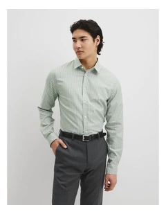 Slim Fit Gingham Travel Shirt in Eucalyptus