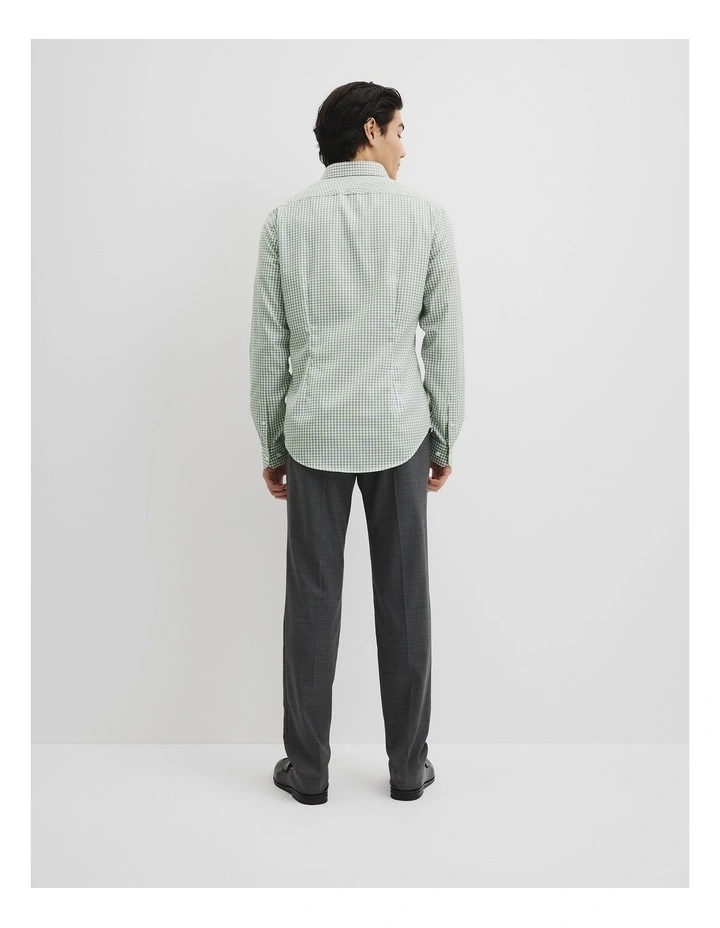Slim Fit Gingham Travel Shirt in Eucalyptus image 4