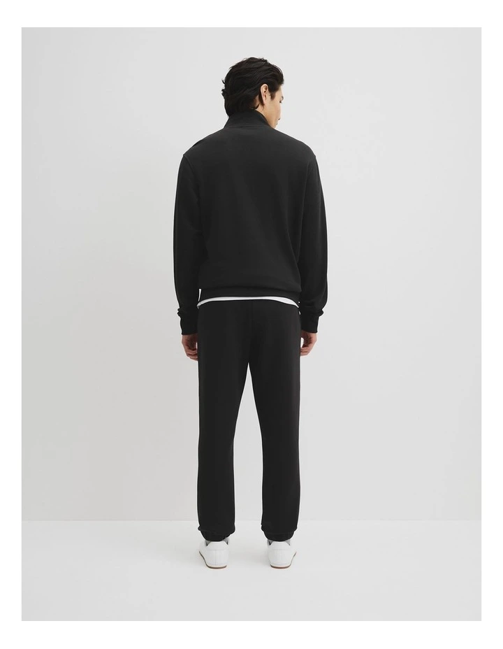 Australian Cotton Modern Logo Half Zip Sweat in Black image 4