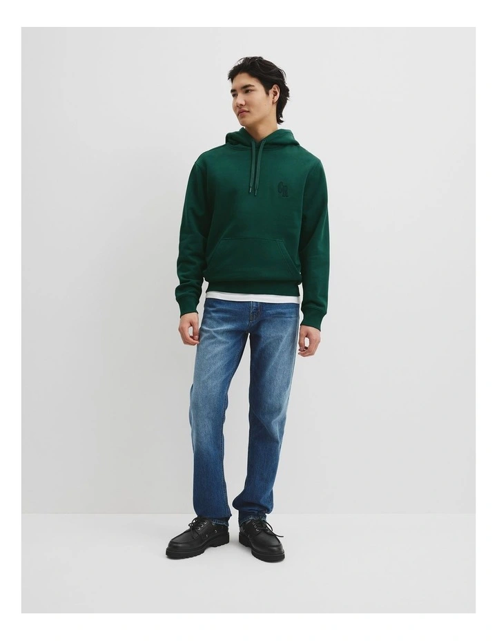 Australian Cotton Hooded Sweat in Pine image 3