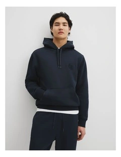 Australian Cotton Hooded Sweat in Navy