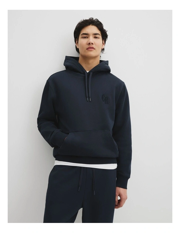 Australian Cotton Hooded Sweat in Navy image 1