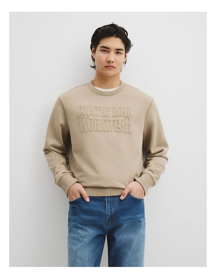 Workwear Australian Cotton Crew Neck in Tan image 1