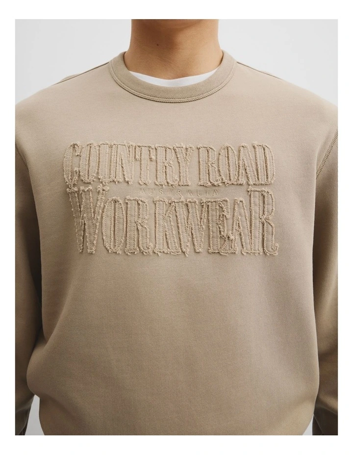 Workwear Australian Cotton Crew Neck in Tan image 3