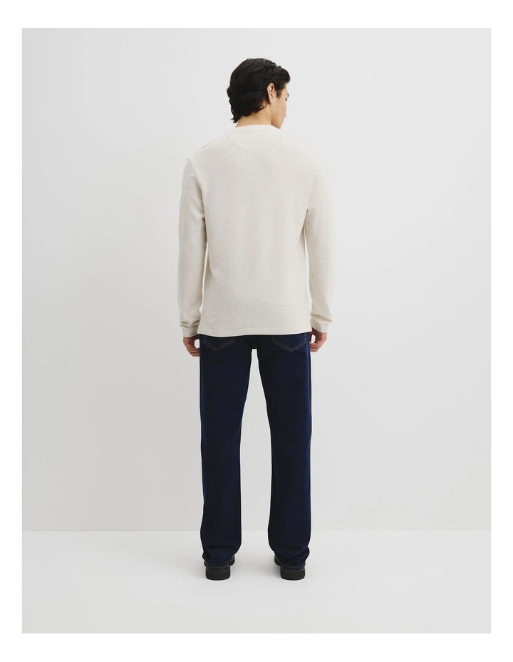 Australian Cotton Textured T-shirt in Cloud Marle image 4