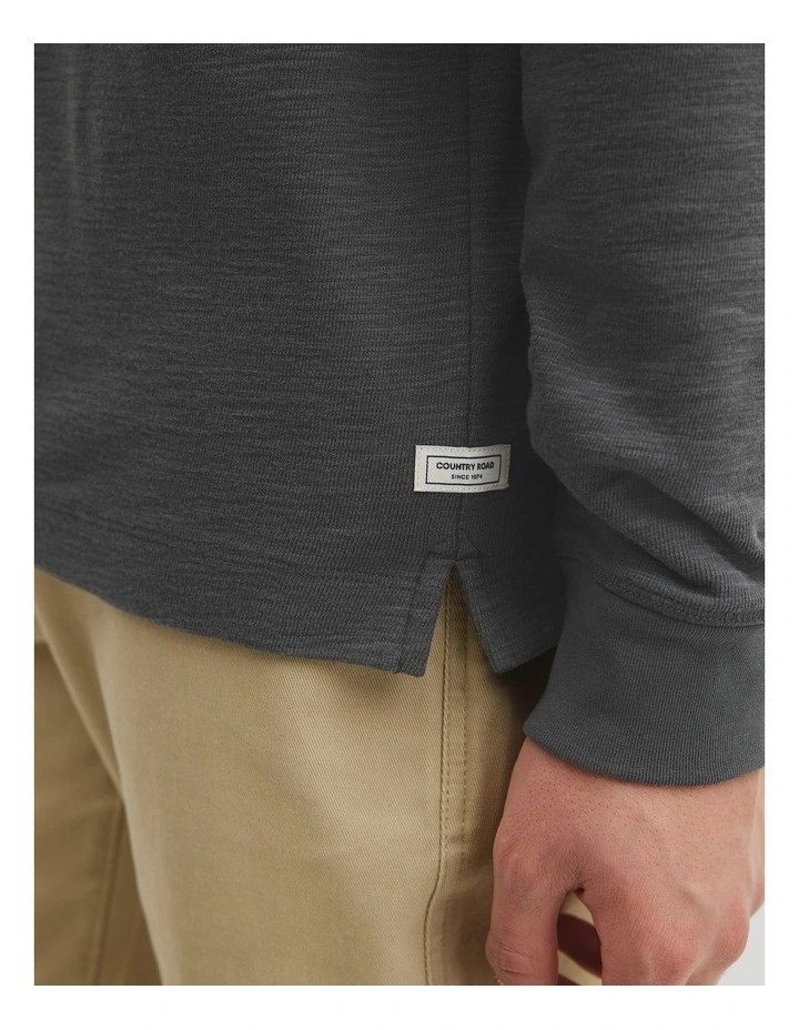 Long Sleeve Slub T-shirt in Charcoal image 2