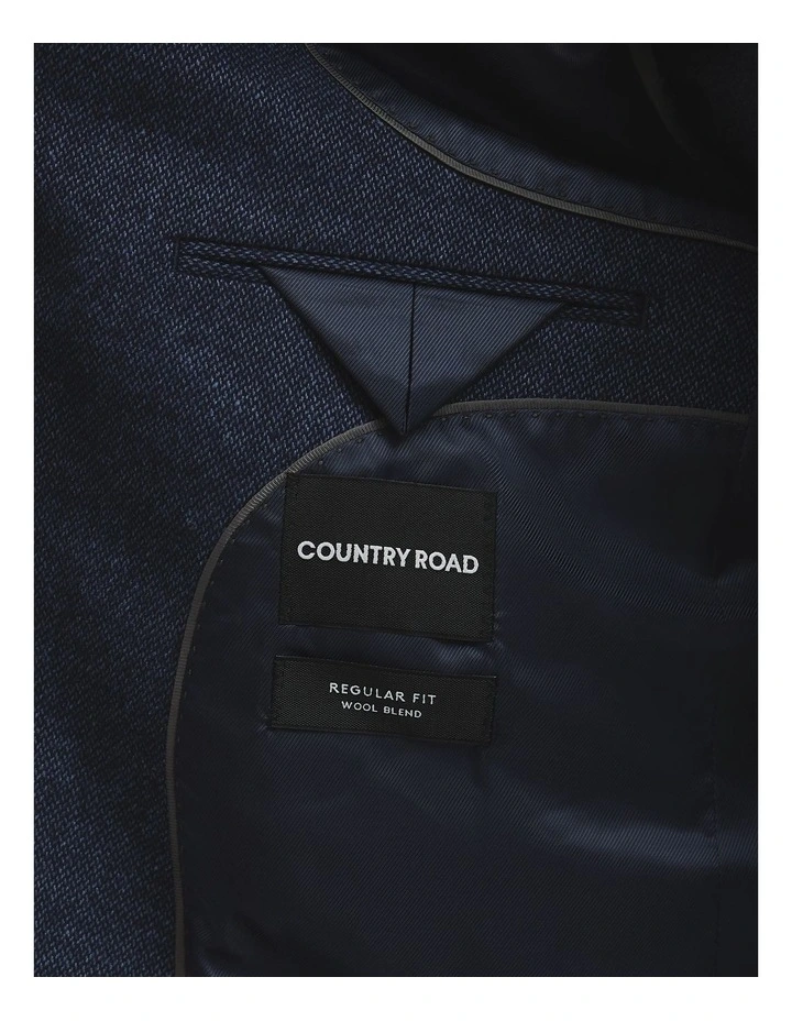 Regular Fit Wool Blend Texture Jacket in Navy image 4