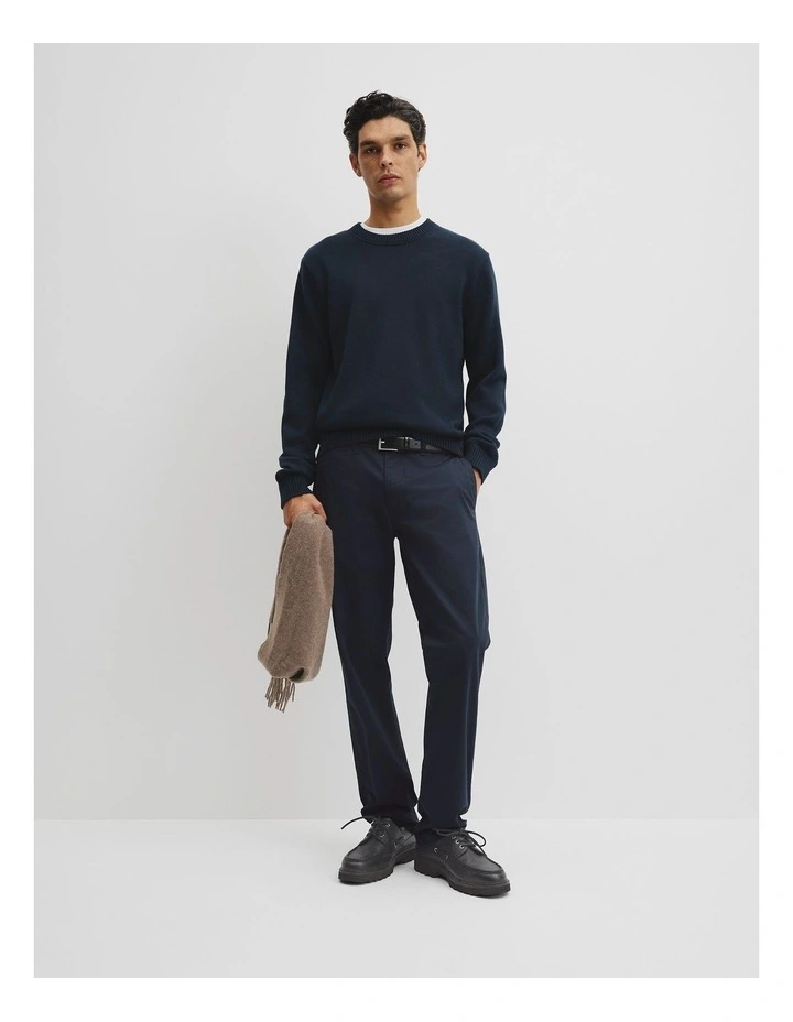 Australian Good Earth Cotton Crew Neck Knit in Navy image 3