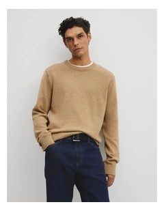 Australian Good Earth Cotton Crew Neck Knit in Bark