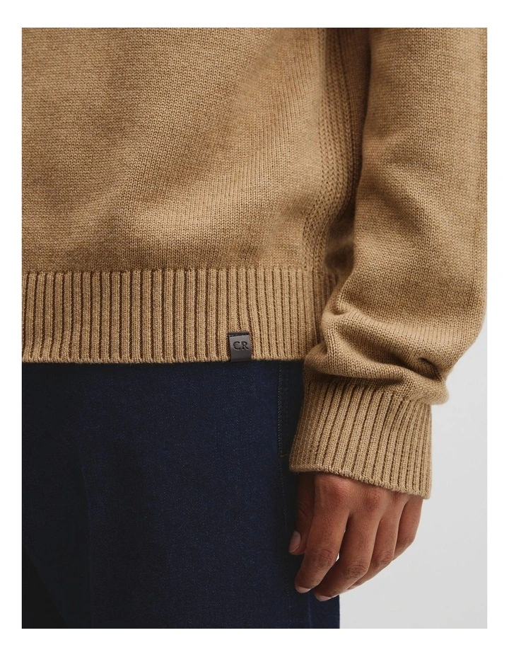 Australian Good Earth Cotton Crew Neck Knit in Bark image 2