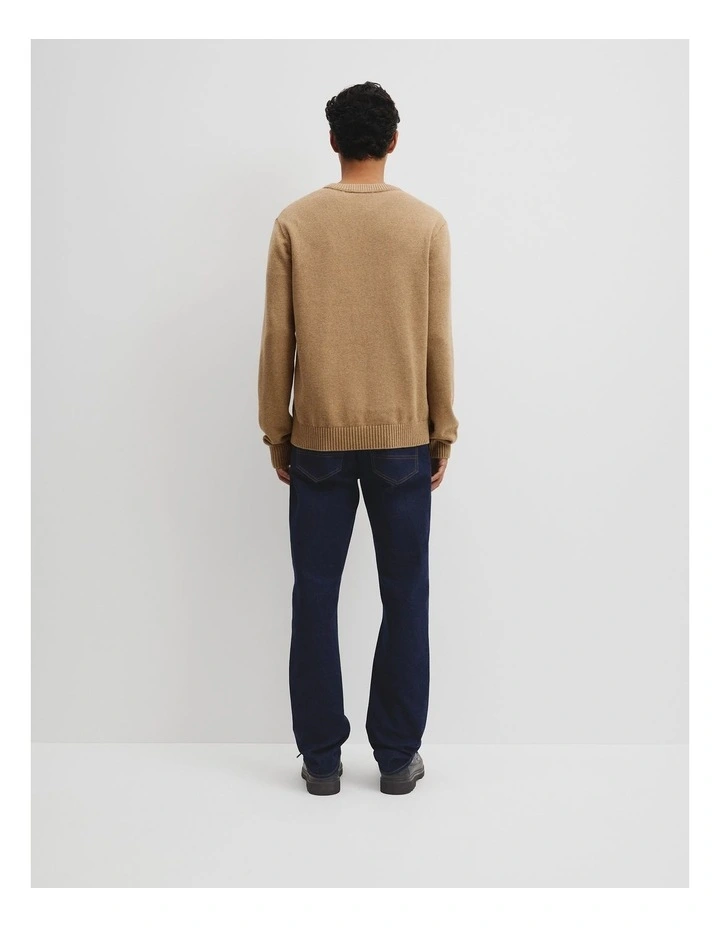 Australian Good Earth Cotton Crew Neck Knit in Bark image 4