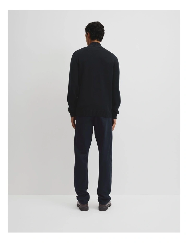 Australian Good Earth Cotton Half Zip Knit in Black image 4