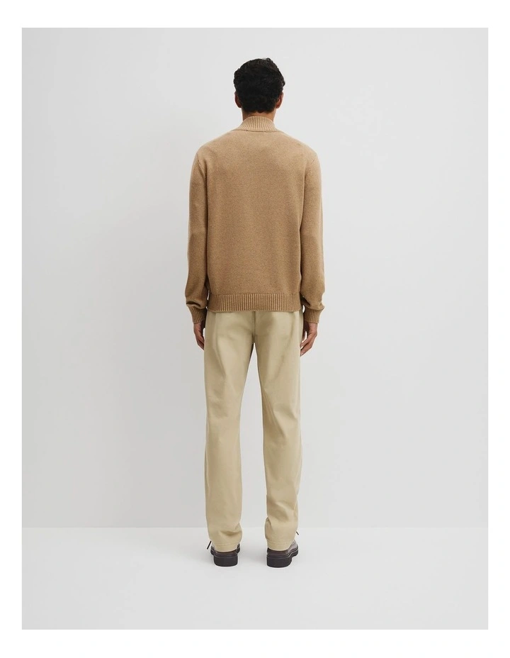 Australian Good Earth Cotton Half Zip Knit in Bark image 4