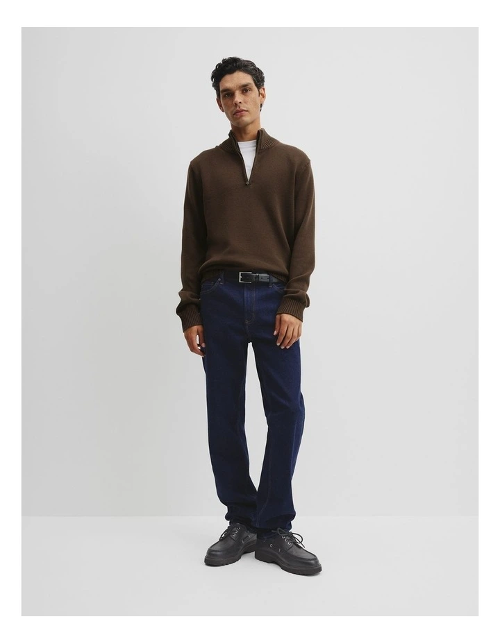 Australian Good Earth Cotton Half Zip Knit in Mahogany image 3