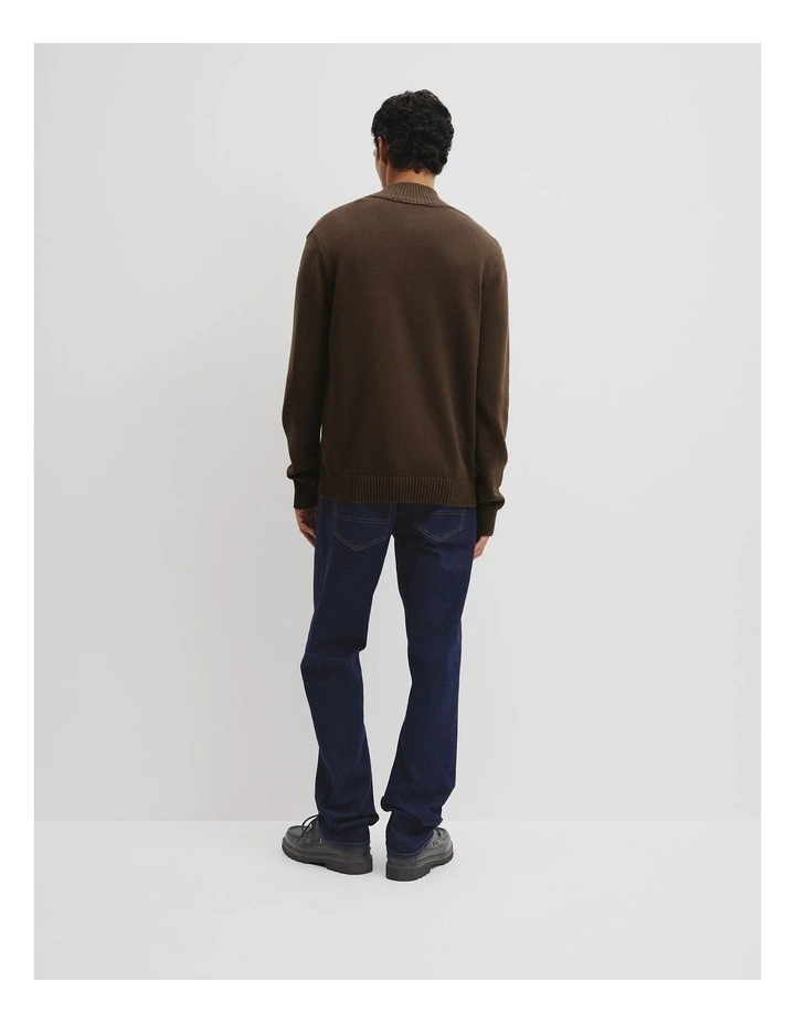 Australian Good Earth Cotton Half Zip Knit in Mahogany image 4