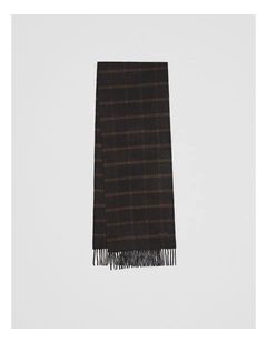 Woven Check Scarf in Charcoal Marle