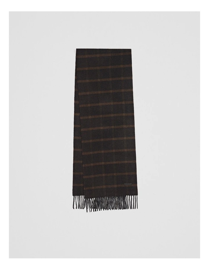 Woven Check Scarf in Charcoal Marle image 1