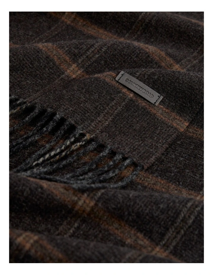 Woven Check Scarf in Charcoal Marle image 3