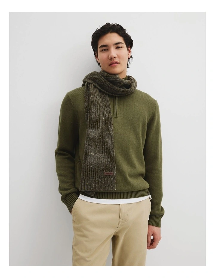 Rib Scarf in Woodland Green image 2