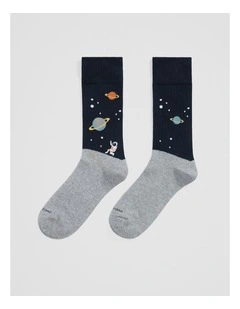 Space Sock in Navy