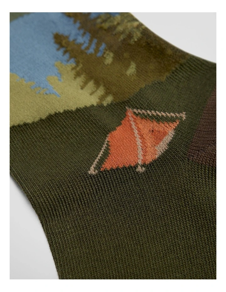 Camping Sock in Dark Olive image 2