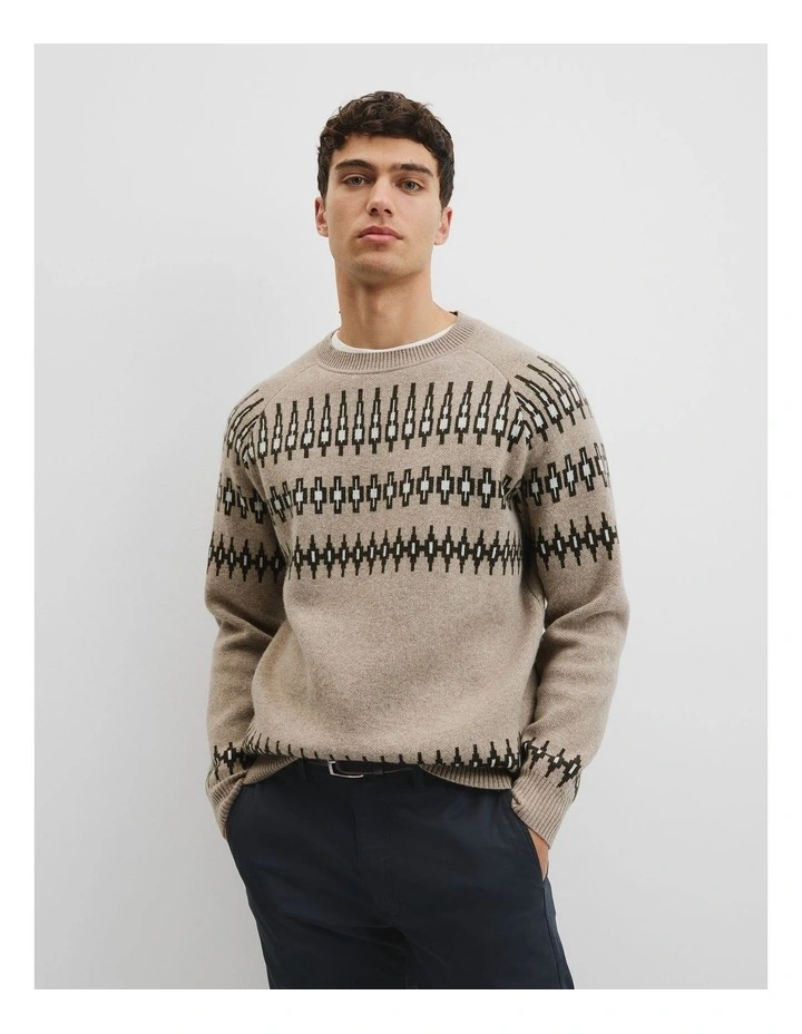 Wool Fair Isle Knit in Bark image 1