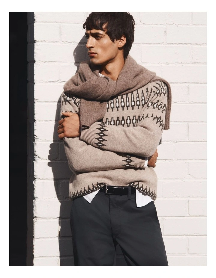 Wool Fair Isle Knit in Bark image 2