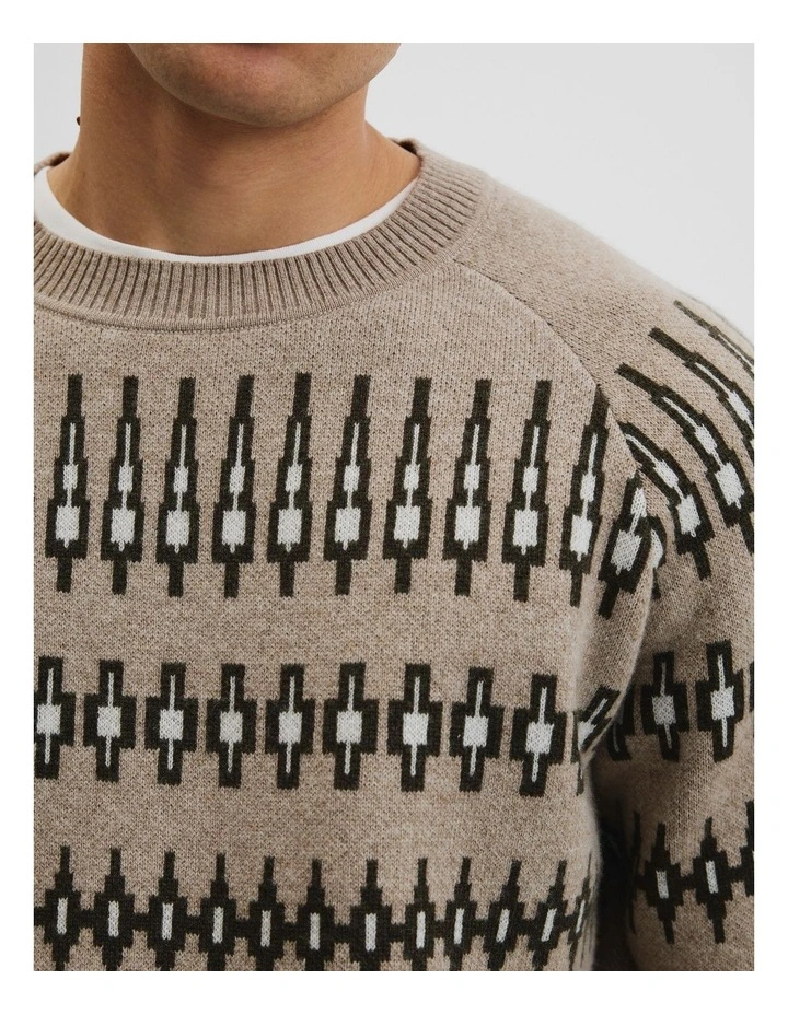 Wool Fair Isle Knit in Bark image 4