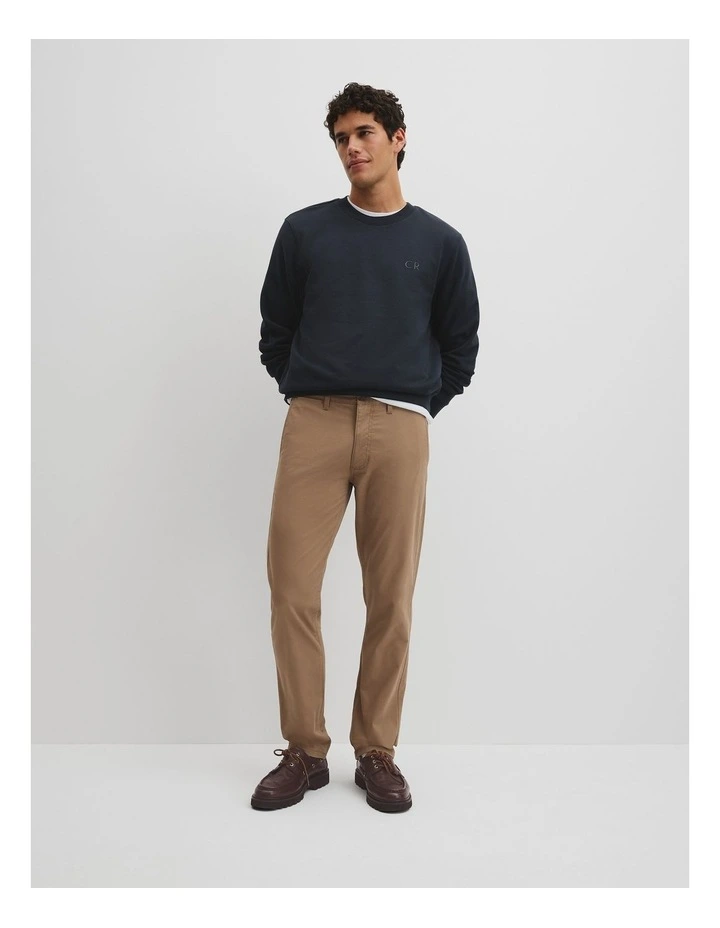 Australian Cotton Standard Fit Stretch Chino in Tan image 1