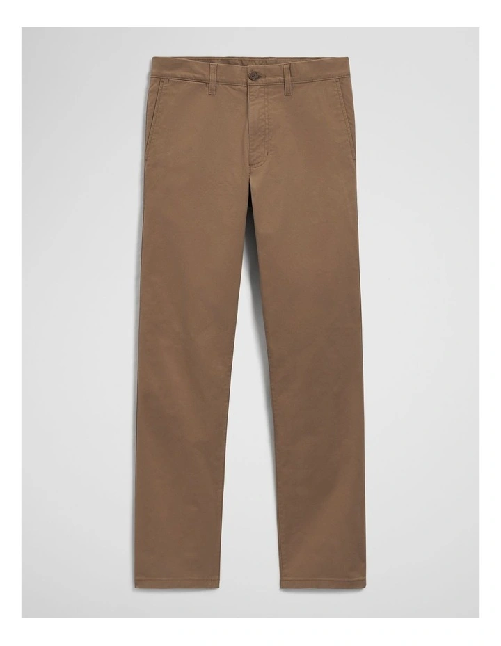 Australian Cotton Standard Fit Stretch Chino in Tan image 2