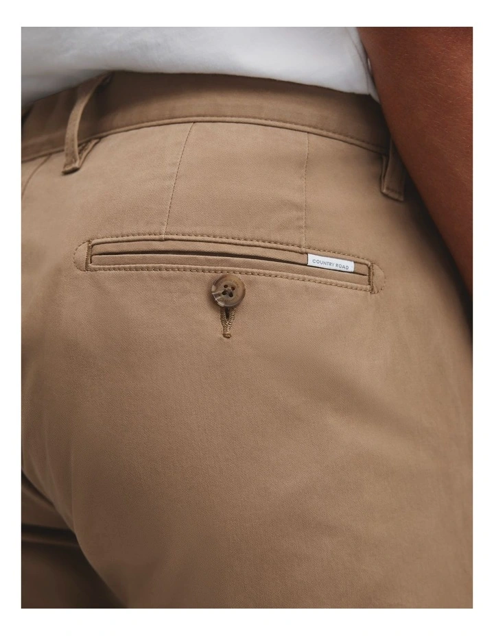 Australian Cotton Standard Fit Stretch Chino in Tan image 3