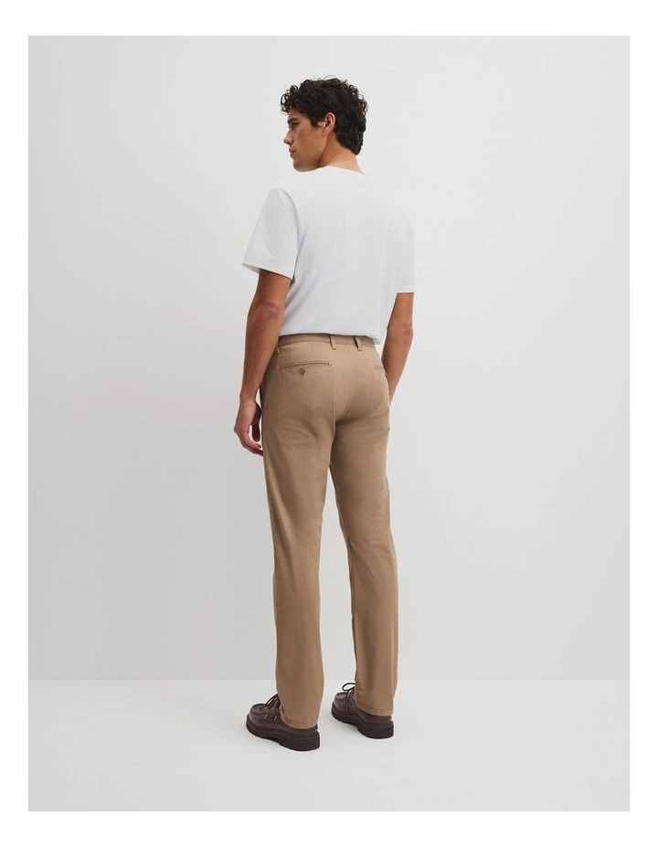 Australian Cotton Standard Fit Stretch Chino in Tan image 5