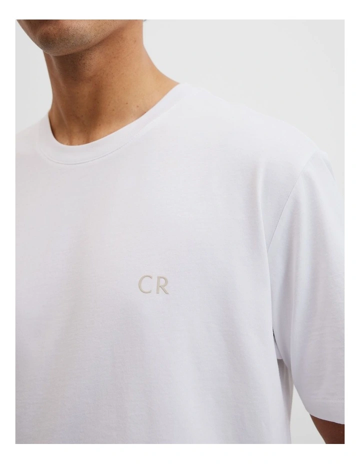 Short Sleeve Australian Cotton Country Road Modern Logo T-shirt in White image 3