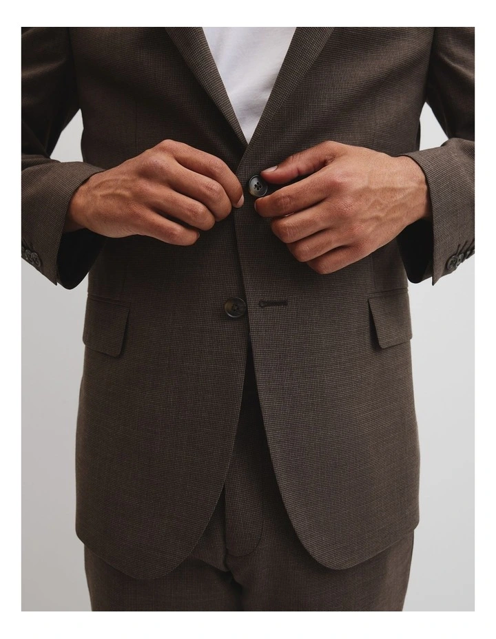 Reg Wet Look Blend Hndth Jacket in Chocolate image 3