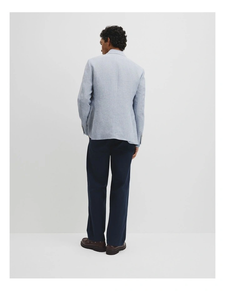 Regular Fit Linen Chambray Jacket in Chambray Blue image 5