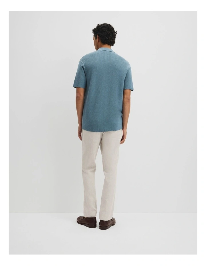 Australian Good Earth Cotton Textured Stripe Knit Shirt in Steel image 5