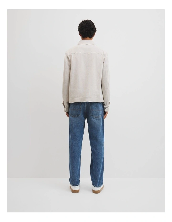 Lin Cut Out Blend Bttn Jacket in Oat image 4