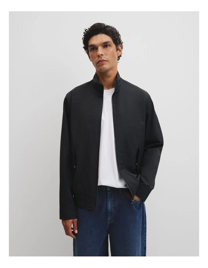 Cut Out Nyln Fnl Nck Jacket in Black image 1