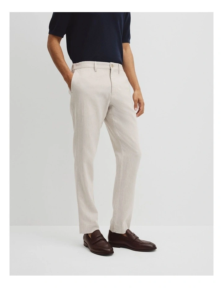 Linen Cotton Pant in Oat image 4