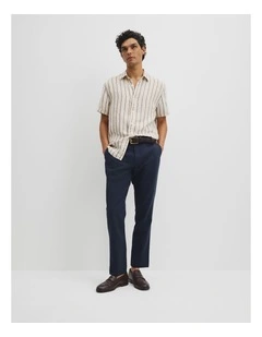 Linen Cotton Pant in Navy
