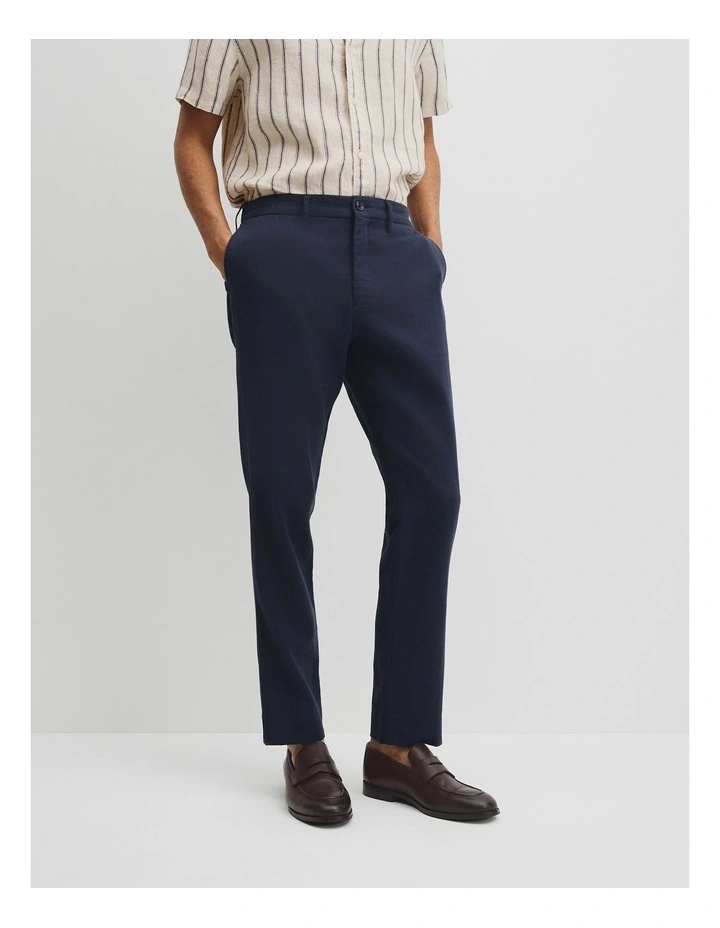 Linen Cotton Pant in Navy image 4