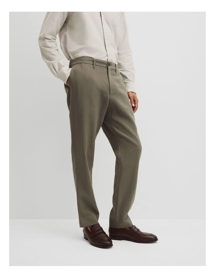 Linen Cotton Pant in Dried Sage image 4