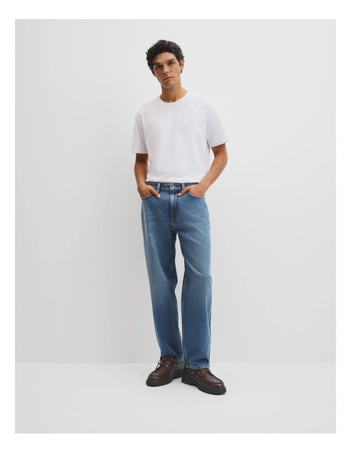 Loose Straight Denim Jean in Smoke Blue image 1