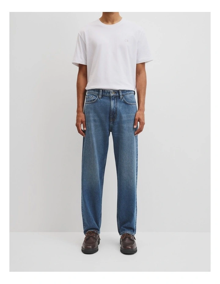 Loose Straight Denim Jean in Smoke Blue image 2