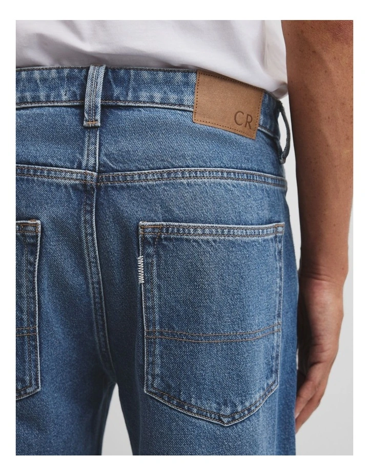 Loose Straight Denim Jean in Smoke Blue image 3