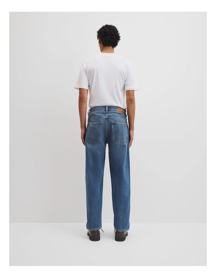 Loose Straight Denim Jean in Smoke Blue image 4