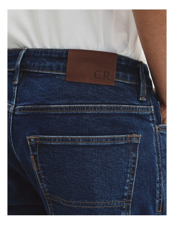 Australian Cotton Straight Leg Jean in Mid Blue Denim image 3