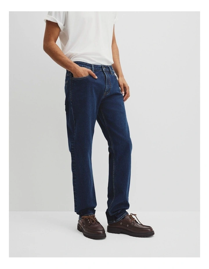 Australian Cotton Straight Leg Jean in Mid Blue Denim image 4