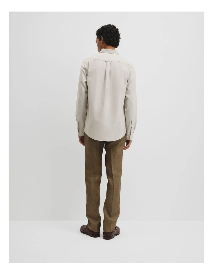 Australian Good Earth Cotton Regular Fit Oxford Shirt in Stone image 5